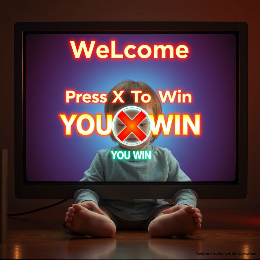 Child and Holographic Game in Sci-Fi Style