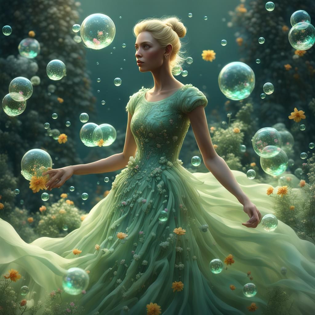 Ethereal Fantasy Woman in Vibrant Floral Garland