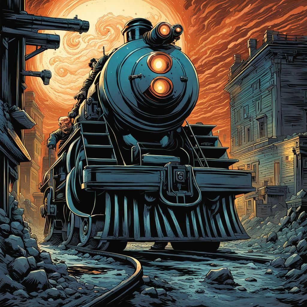 Petroleum Monster in Comic Book Style