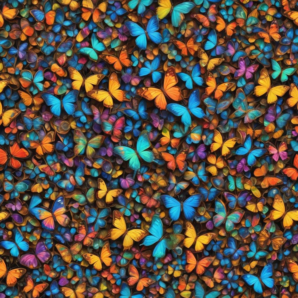 Rainbow Butterflies in Beehive, Visionary Art