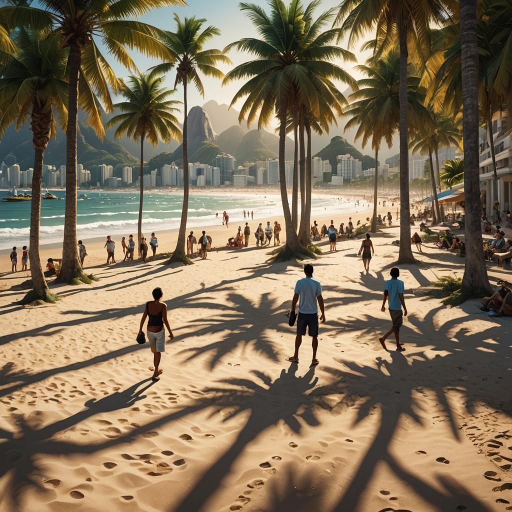 Rio de Janeiro Beach in Expressionist Style