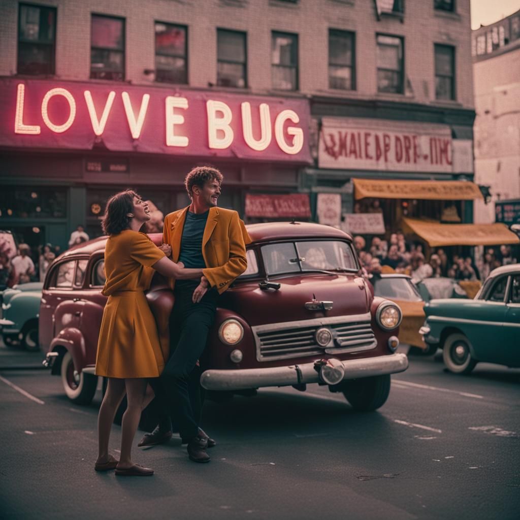 Lovebugs Unite Couples in Cityscape Film Still