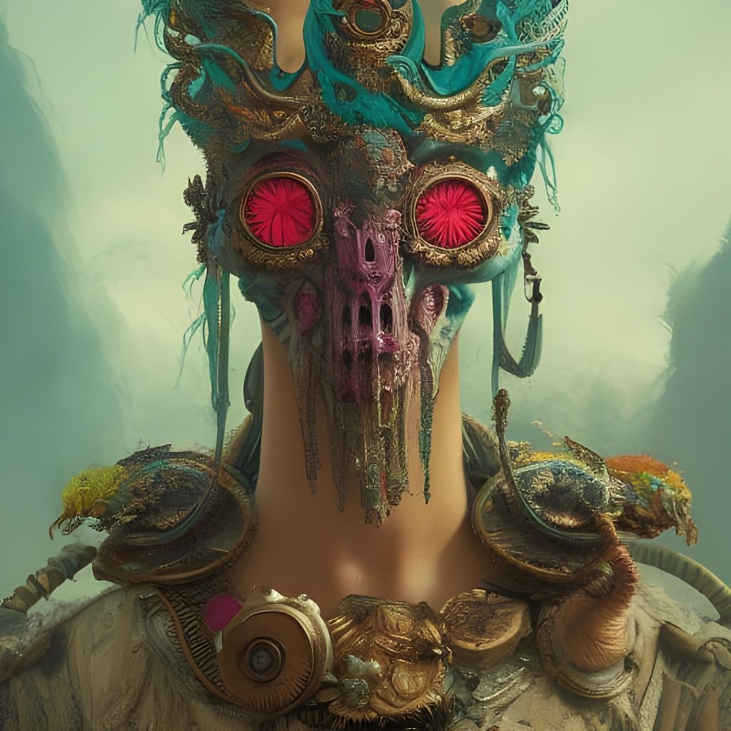 Voodoo Madman Portrait in Vivid Candy Punk Style