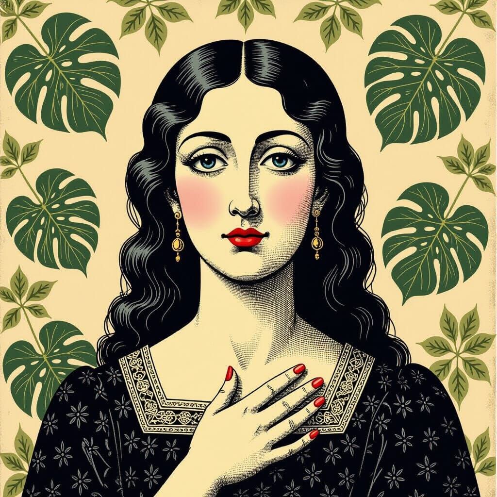 Art Deco Monstera Illustration