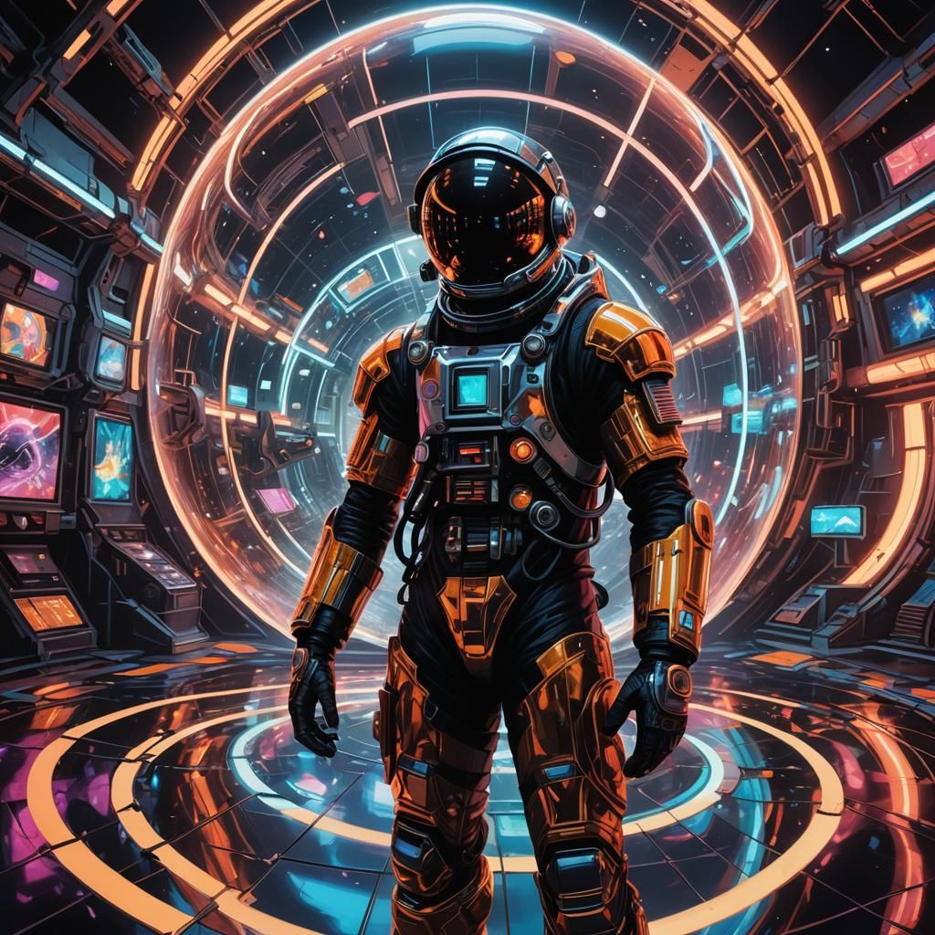 Futuristic Space Amusement Park Amidst Battlefield