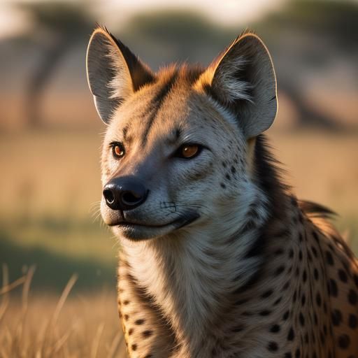 African Wild Dog Portrait in Golden Light