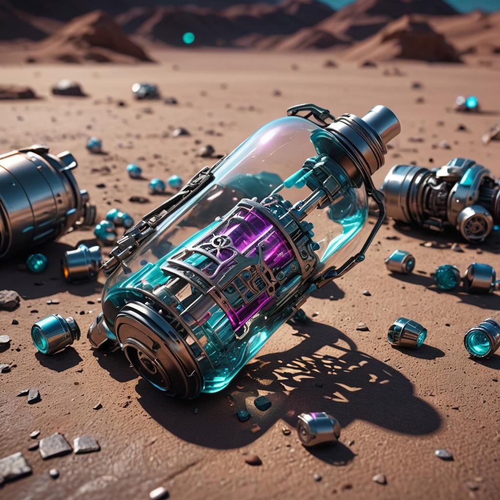 Mechanical Baby Bottle: Sci-Fi Concept Art