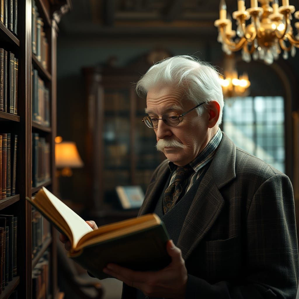 Mr Pavlicek in his home library