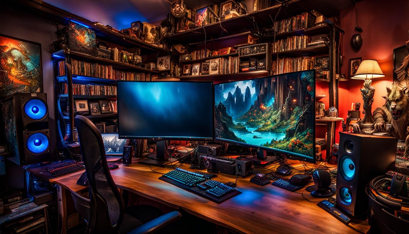 Fantasycore Gaming PC Setup: Detailed Photoillustration
