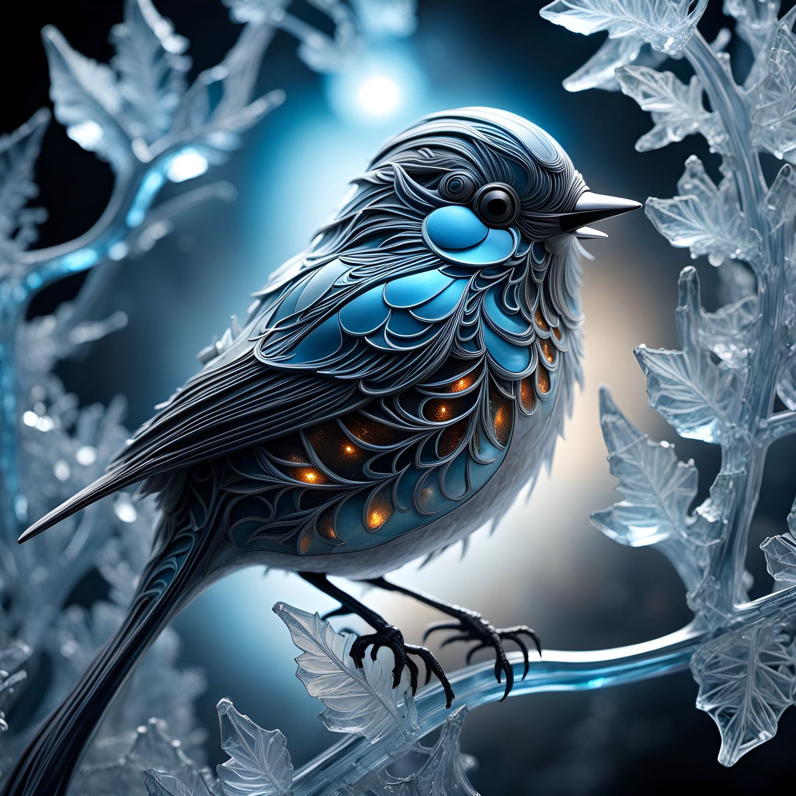 Songbird of ice wonderland