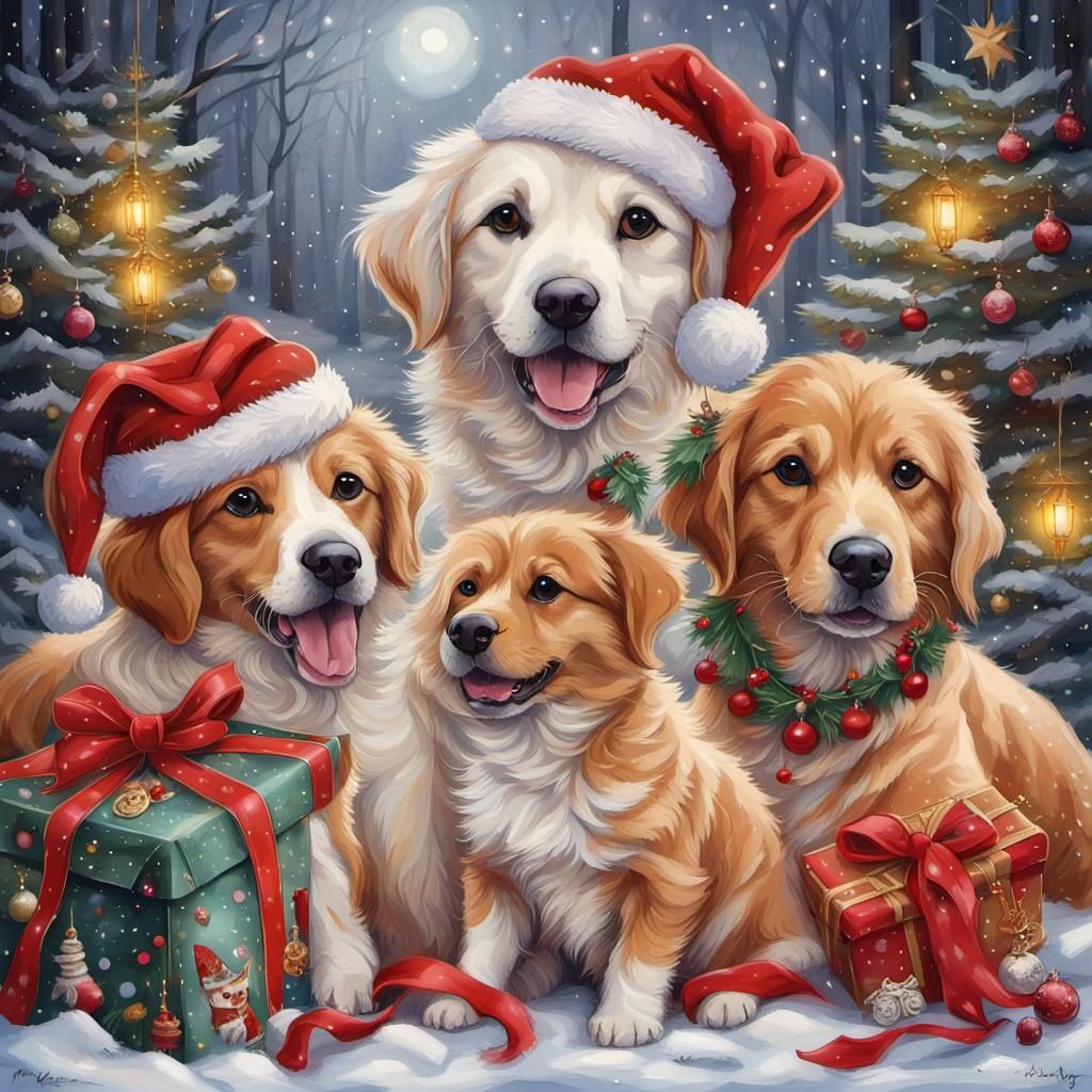 Christmas dogs