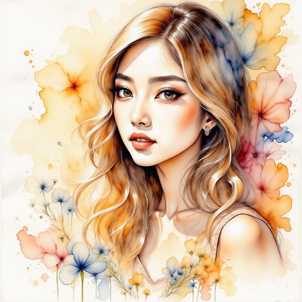 Hopeful Figure Contemplating the Unknown in Watercolor Style