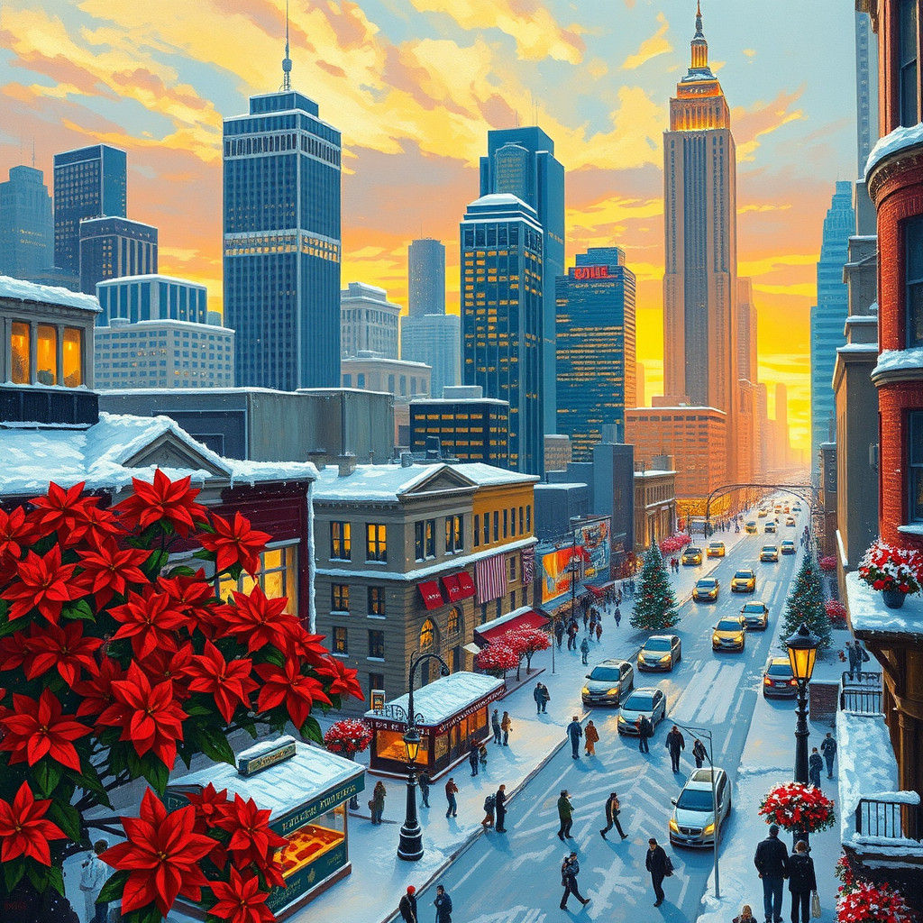 Poinsettia City: Urban Fantasy Christmas in Impressionist St...