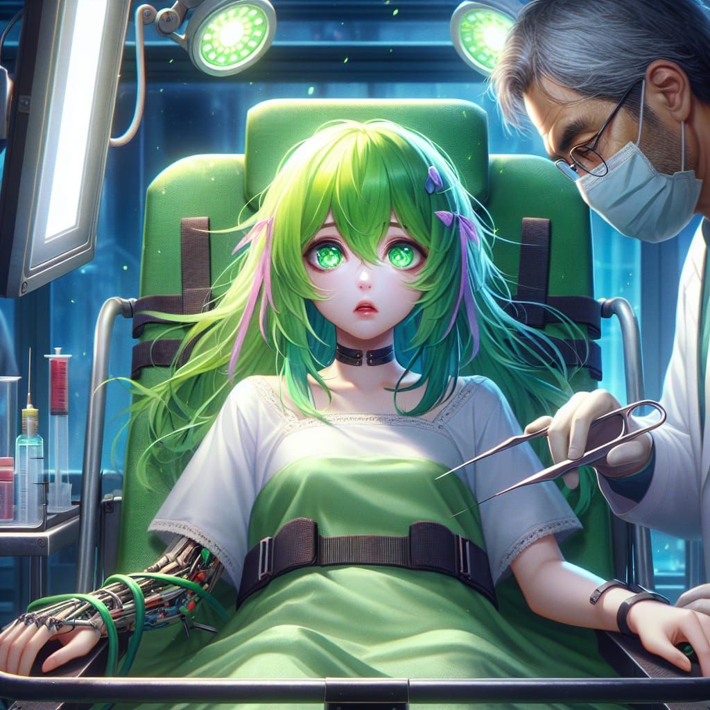 Anime Girl's Medical Peril: Fantasy Concept Art