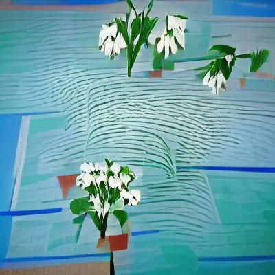 White Flowers in Pop Art Style