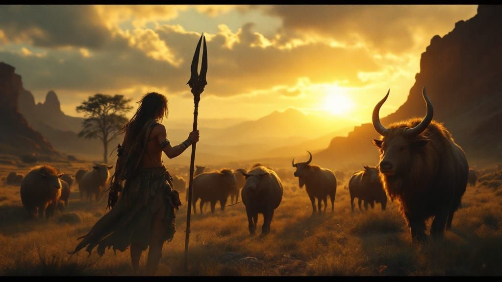 Hyperrealistic Prehistoric Hunter-Gatherers with Animals