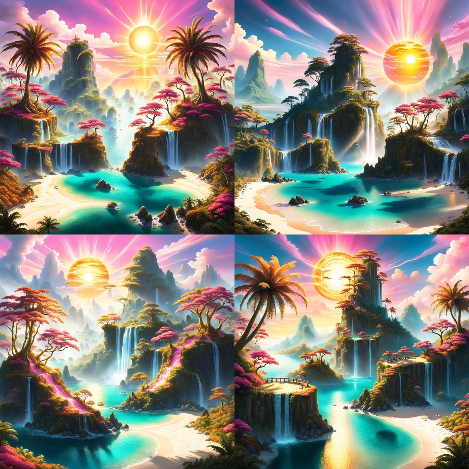 Fantasy Island Bathed in Light from Twin Suns