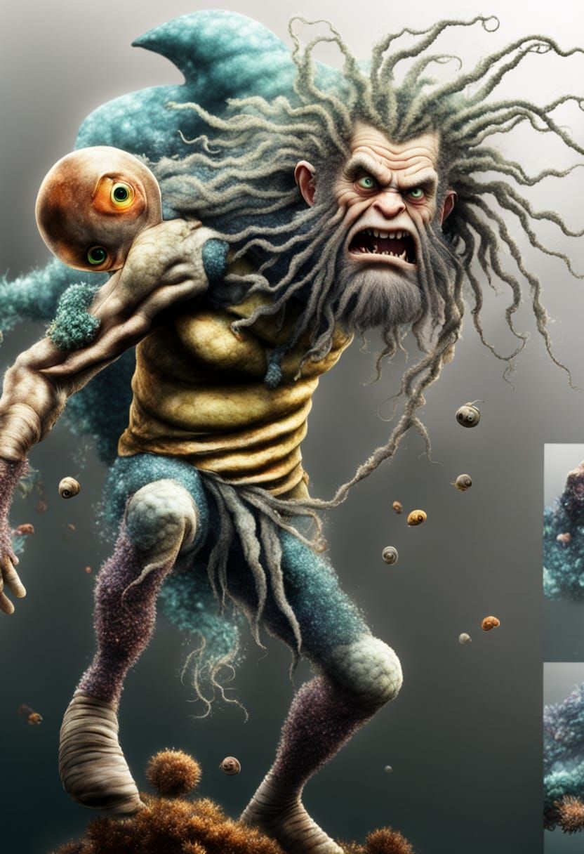 Dazed and Scruffy Undersea Merman Humanoid