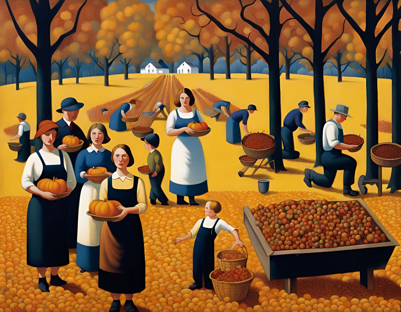 Autumn Harvest Festival Blending Art Styles