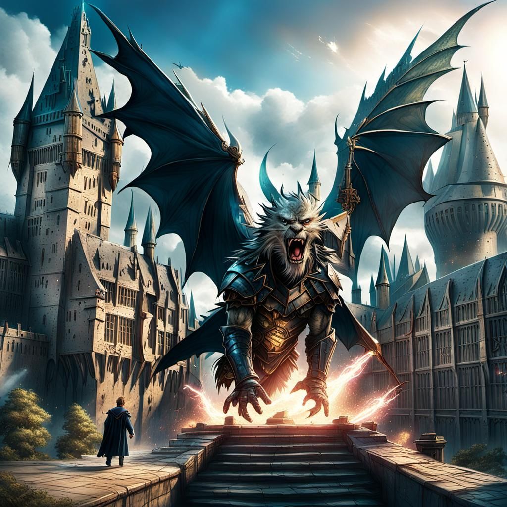 Epic Battle: Avengers vs. Wizards in Ruined Hogwarts