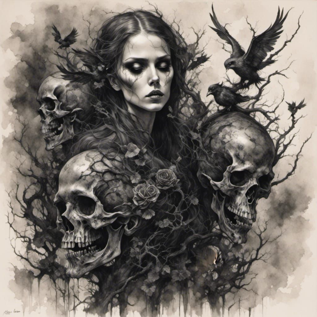 Unsettling Abstract Portrait with Vibrant Colors