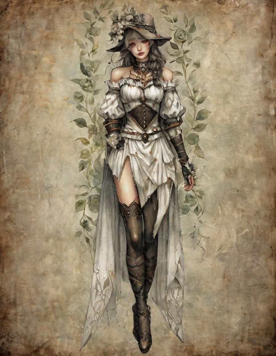 Stunning Elven Maiden in Vines, Digital Matte Painting