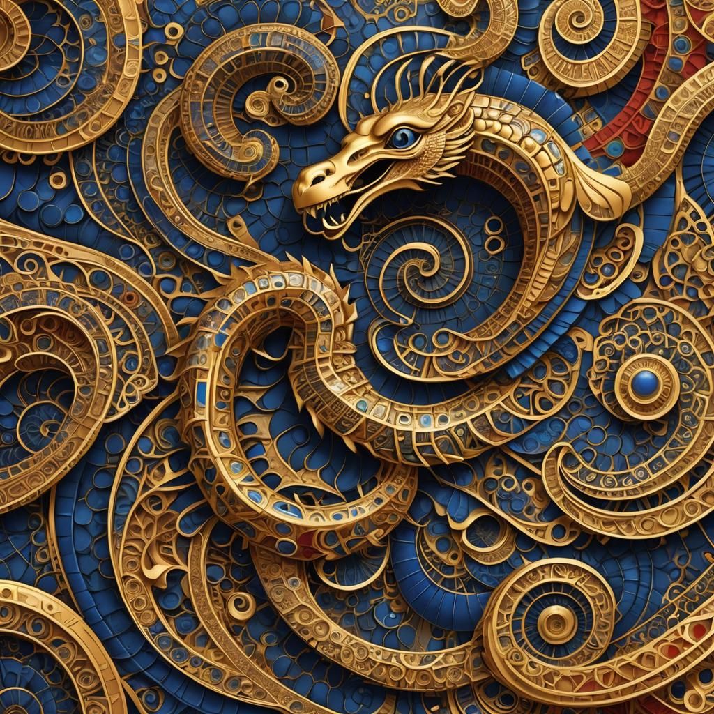 Isis Creates Serpent: Abstract Fractal Art