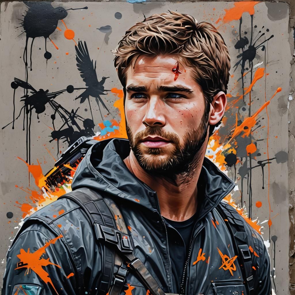 Gale from Hunger Games: Graffiti Street Art