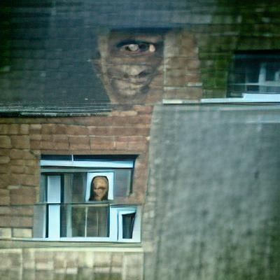 Creepy Man Stares Through Window
