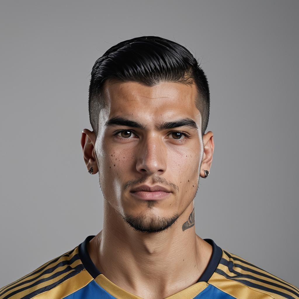 Detailed Portrait of Soccer Player in Studio Lighting
