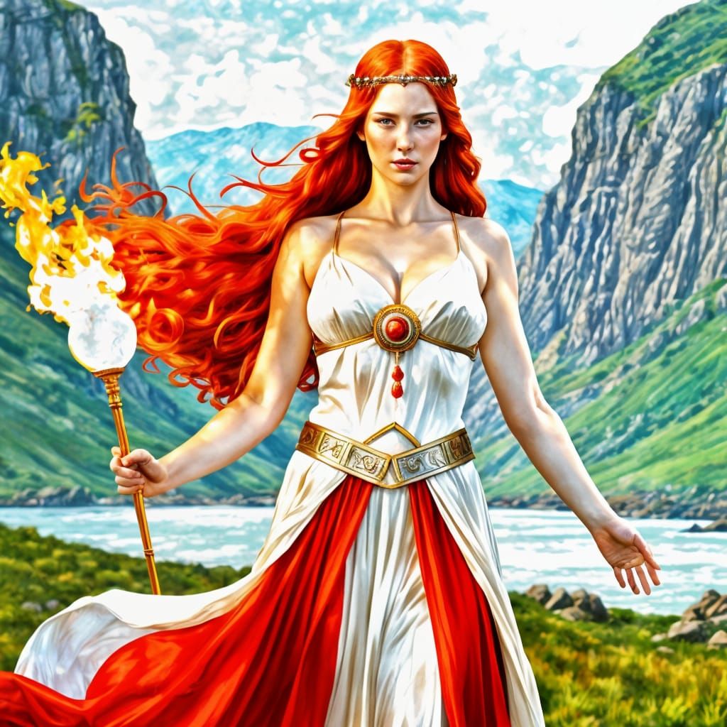 Celtic Goddess Brigida: Hyper-Realistic Fantasy Art