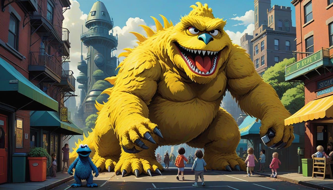 Giant, Dark Big Bird Monster Terrorizes New York City