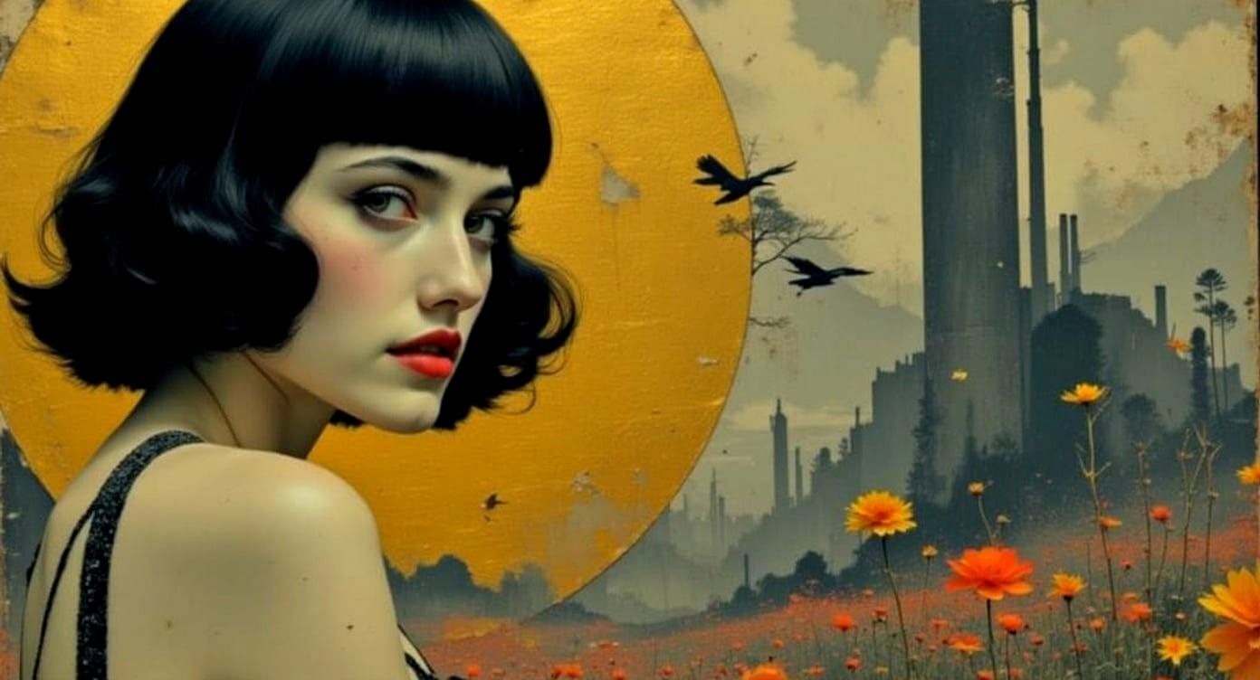 Art Deco Singer in Textured Impasto Style