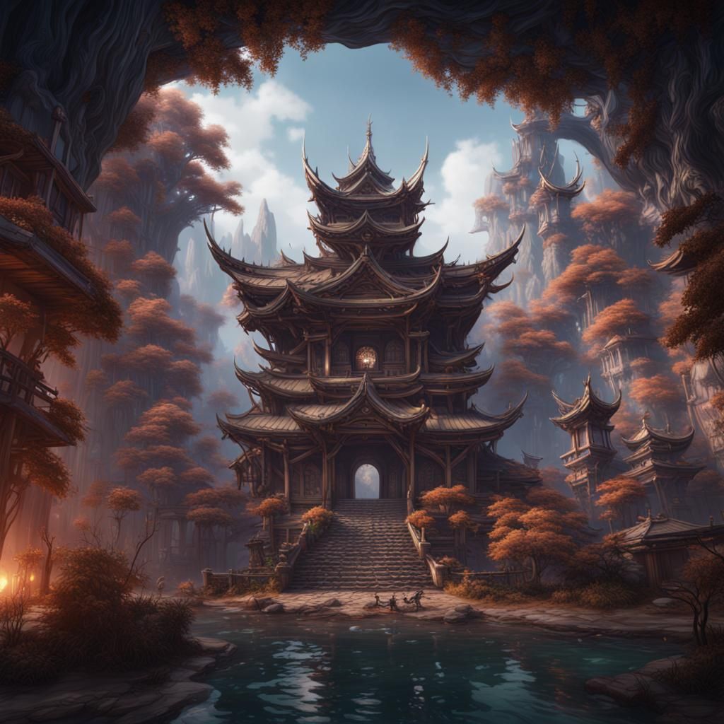 Detailed Matte Painting of Sukuna in Deep Color