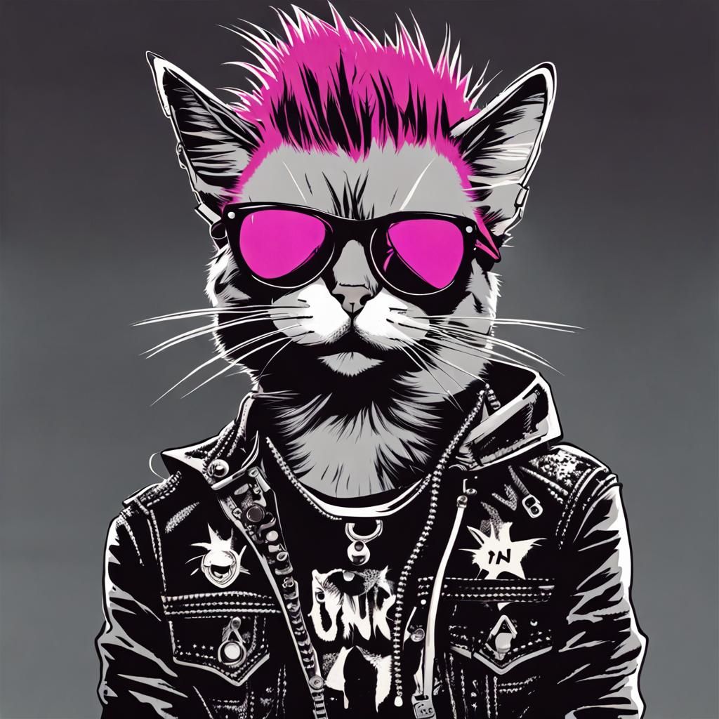 Punk Rock Cat with Attitude