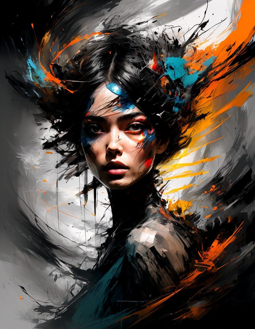 Chaotic Mind Portrait in Surrealist Style