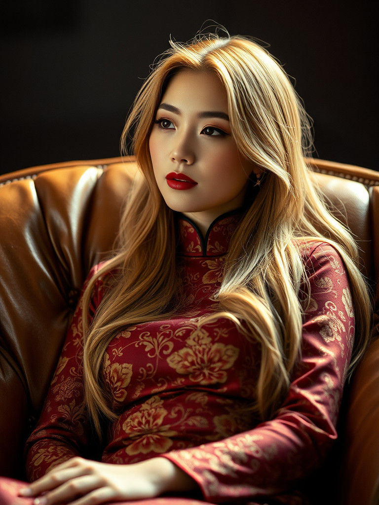 Elegant Chinese Woman in Serene Portrait