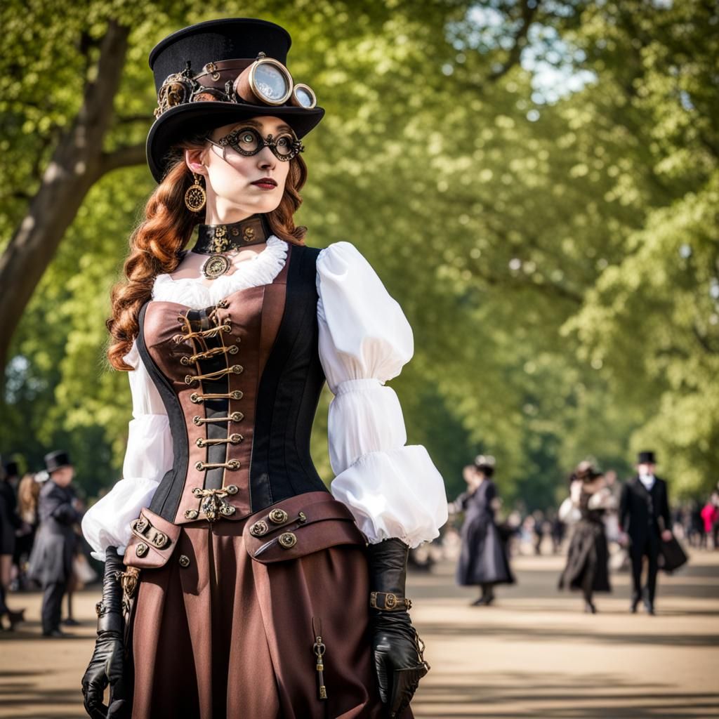 Steampunk Victorian Hyde Park Digital Rendering
