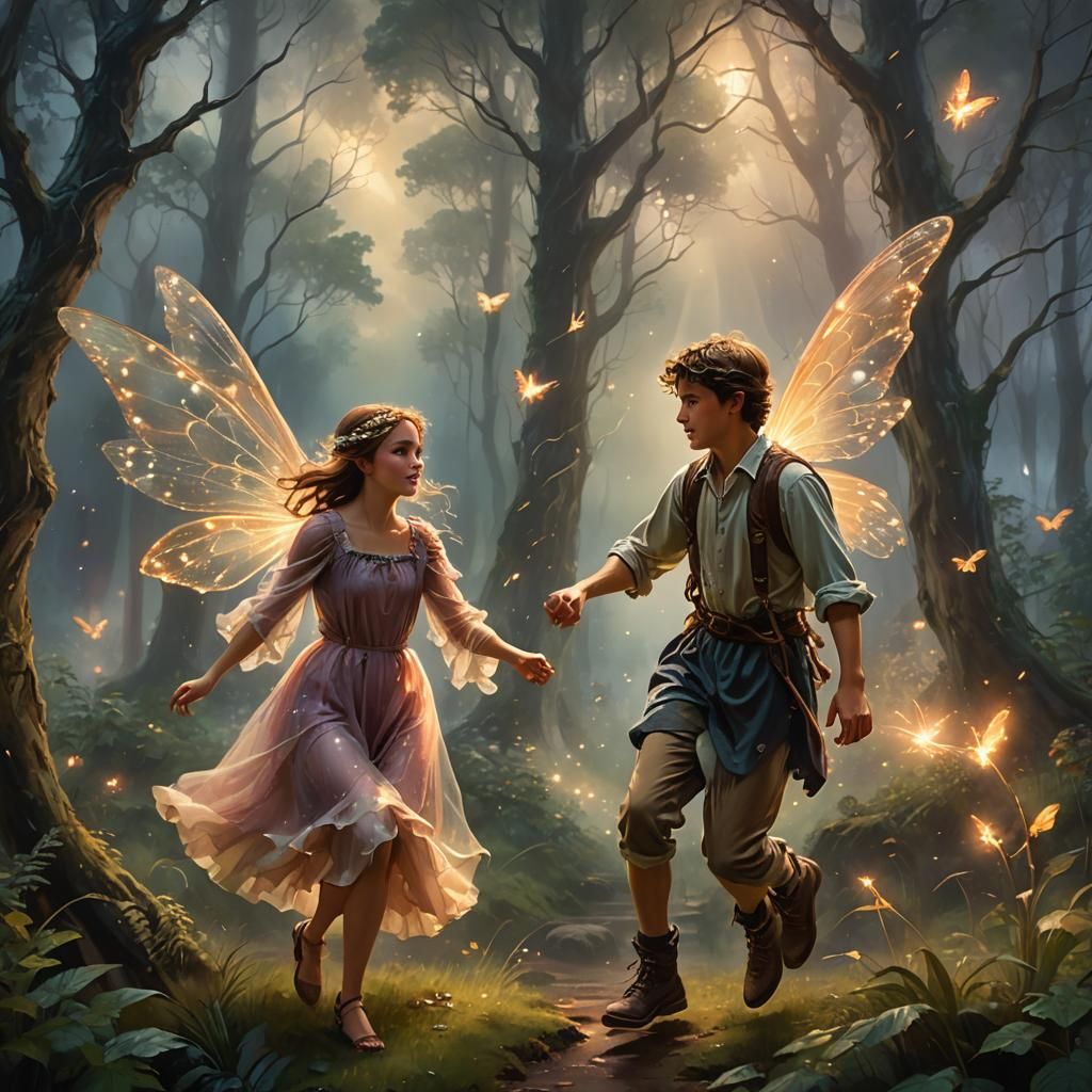 Teenage Fairies Escape Through Enchanted Forest