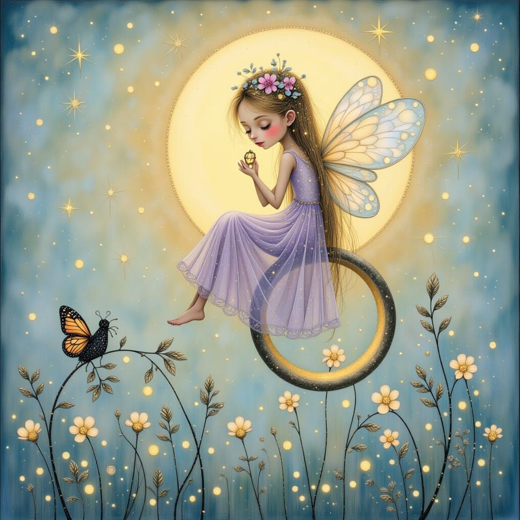 Enchanted Evening Fairy in Whimsical Shadow Art