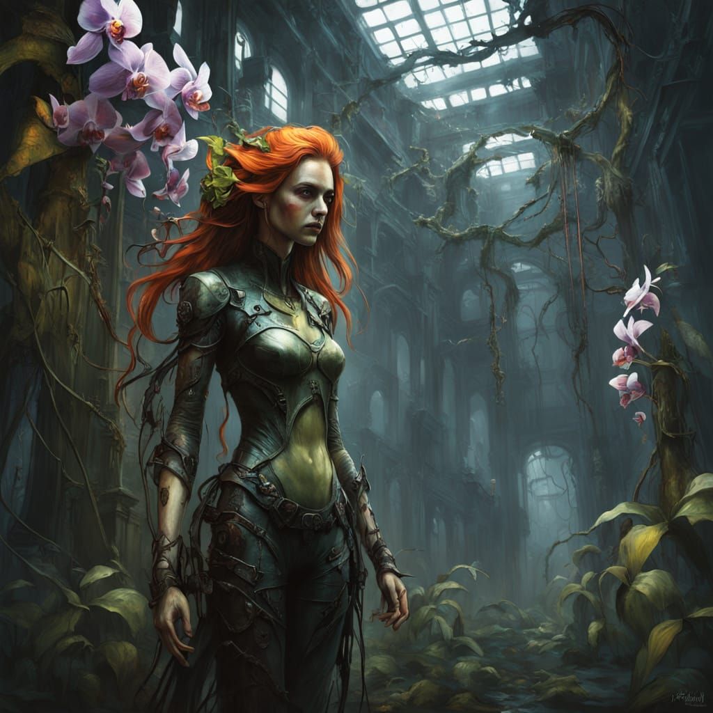 Cyberpunk Poison Ivy Concept Art in Unreal Engine