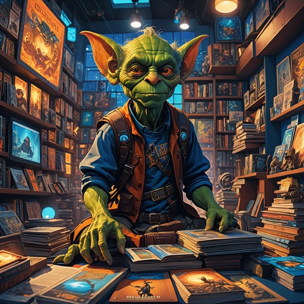 Goblin Nerd at Comic-Con in Fantasy Art Style