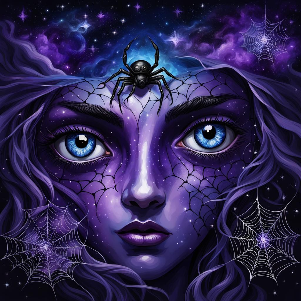 Surreal Witch Eyes Under Lapis Lazuli Sky