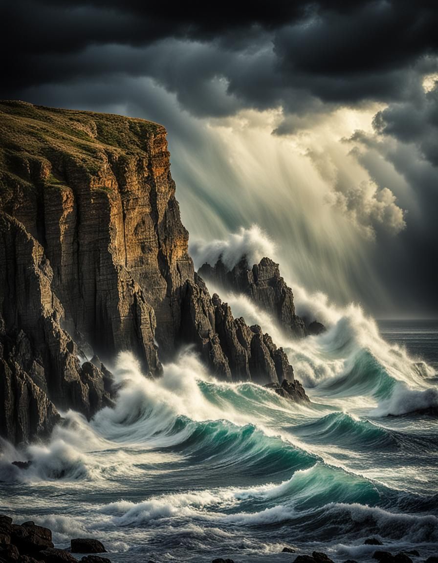 Stormy Seascape: Dramatic Coastal HDR Photography