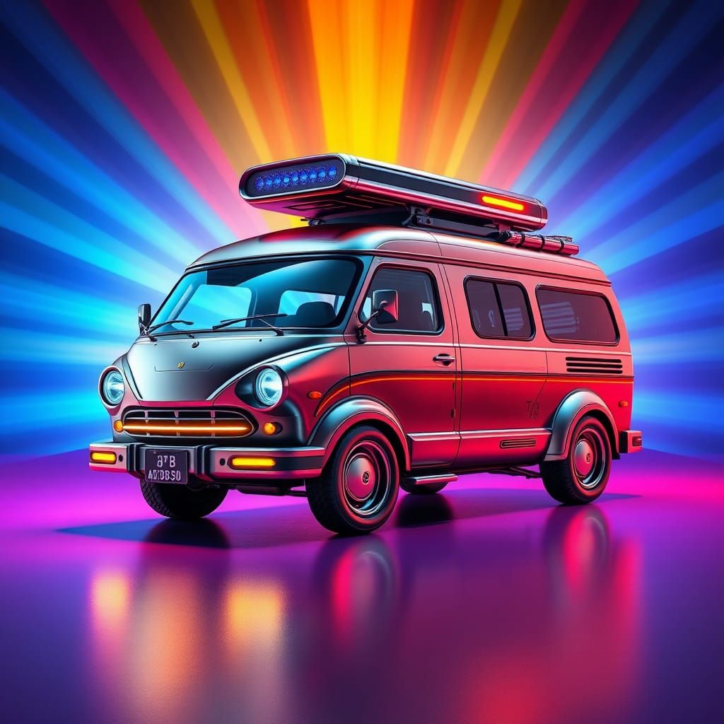Futuristic Van in 3D Digital Art Style