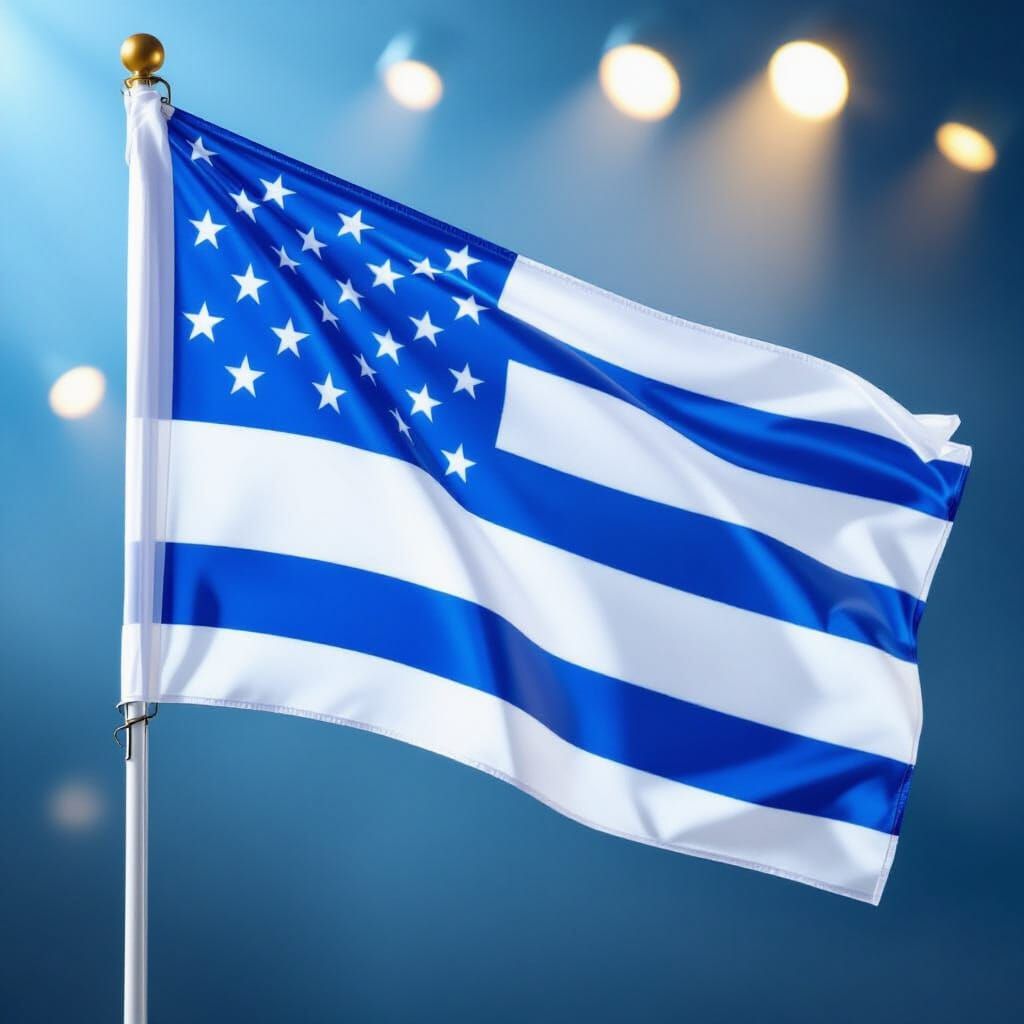 Close-Up Photorealistic Plastic Flag in Studio Lighting