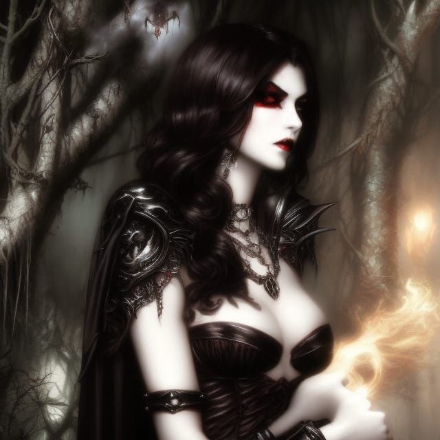 Dark Gothic Vampire in Volumetric Lighting