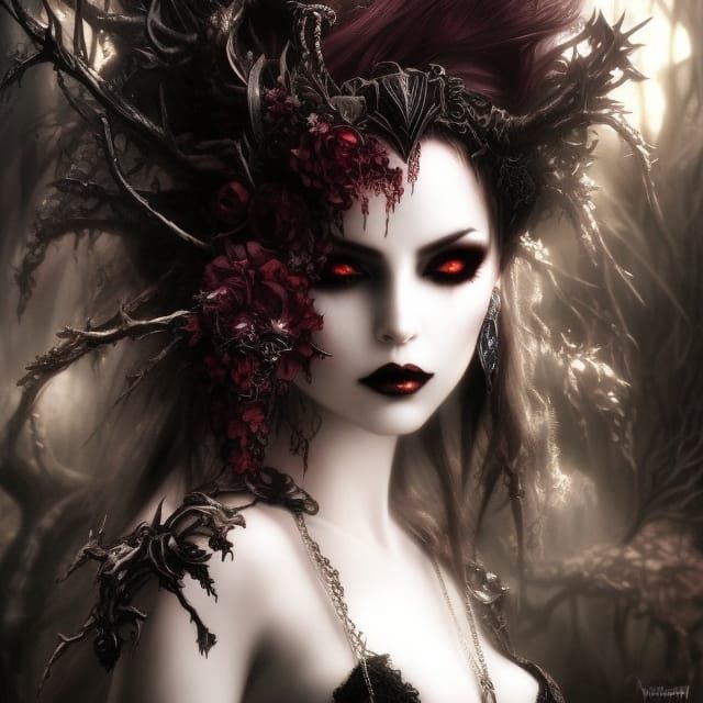 Dark Gothic Vampire with Volumetric Lighting