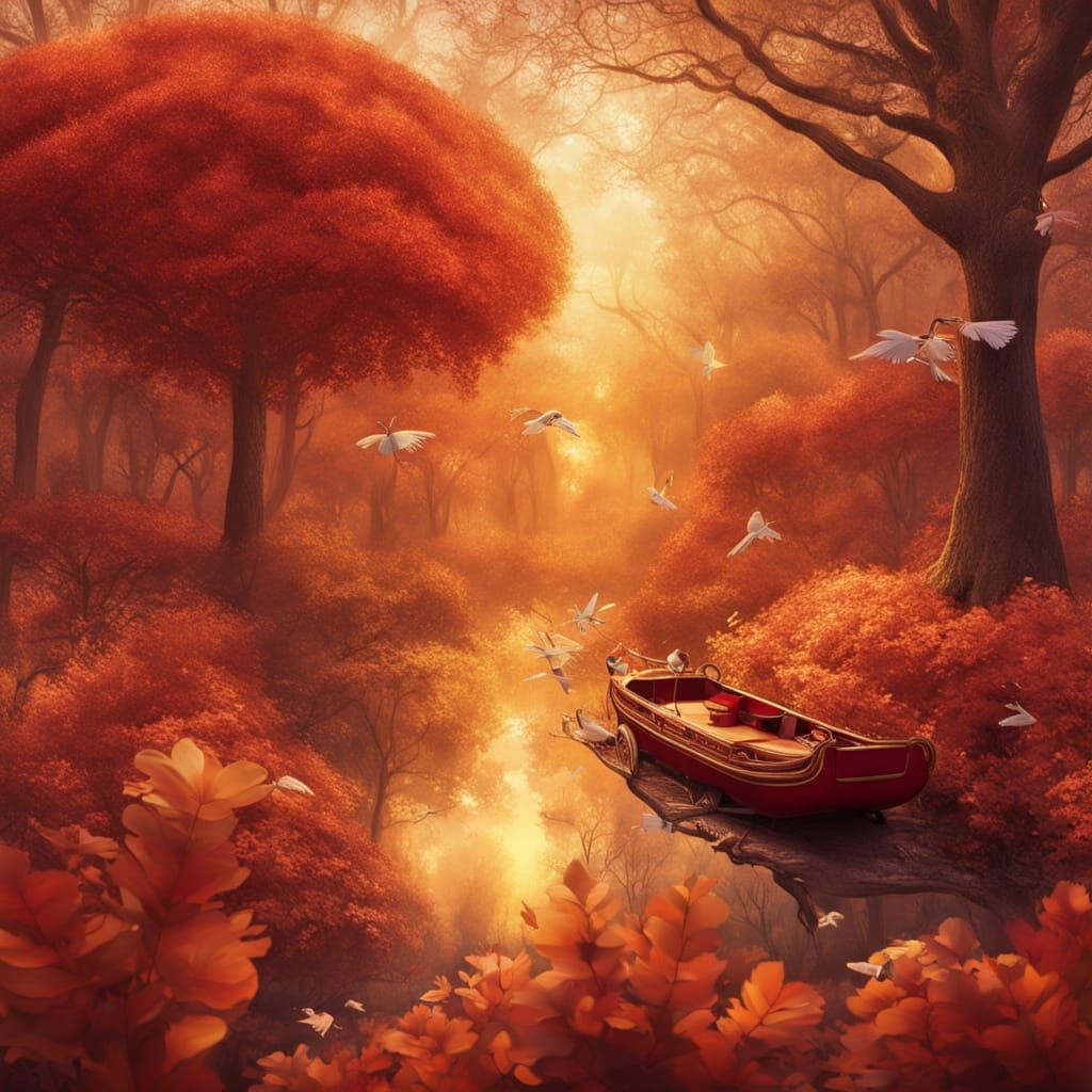 Whimsical Carriage in Enchanted Forest