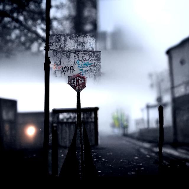 Eerie Foggy Street: Silent Hill Concept Art